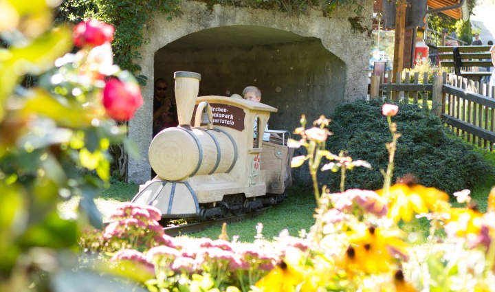 The small park railway invites you to a leisurely drive